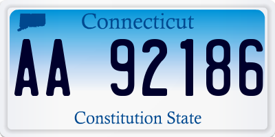 CT license plate AA92186