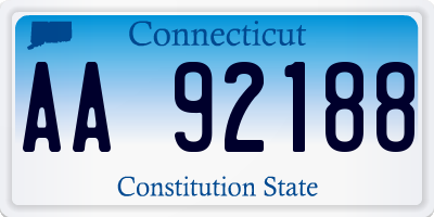 CT license plate AA92188