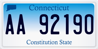 CT license plate AA92190