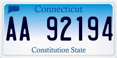 CT license plate AA92194