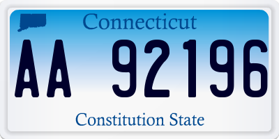 CT license plate AA92196