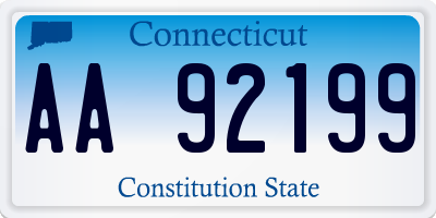 CT license plate AA92199