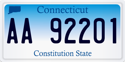 CT license plate AA92201