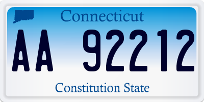 CT license plate AA92212