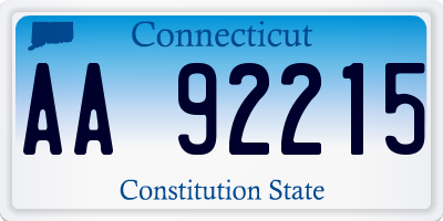 CT license plate AA92215