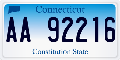 CT license plate AA92216