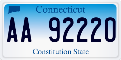 CT license plate AA92220