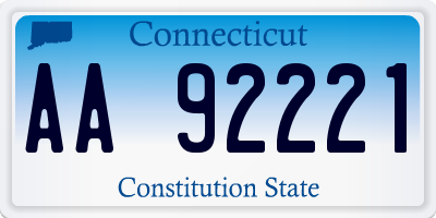 CT license plate AA92221