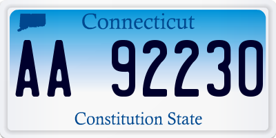 CT license plate AA92230