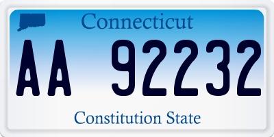 CT license plate AA92232