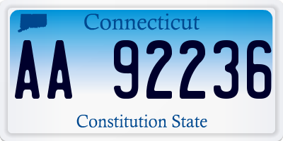 CT license plate AA92236