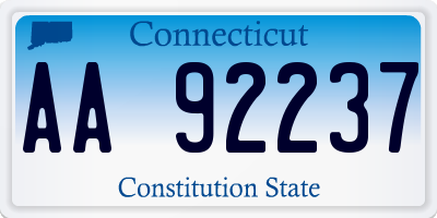 CT license plate AA92237