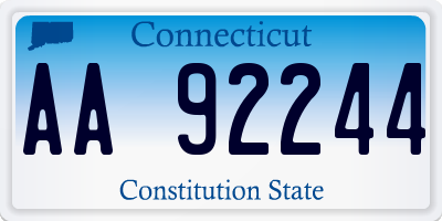 CT license plate AA92244