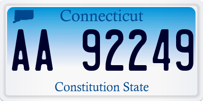 CT license plate AA92249