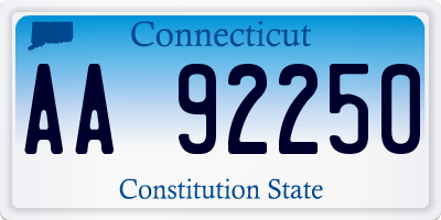 CT license plate AA92250