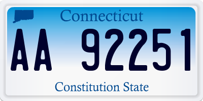 CT license plate AA92251