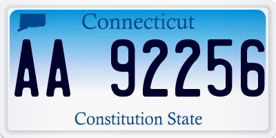 CT license plate AA92256