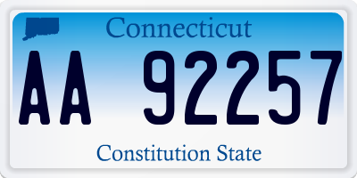 CT license plate AA92257