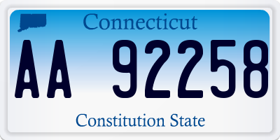 CT license plate AA92258