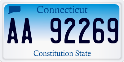 CT license plate AA92269