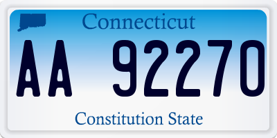 CT license plate AA92270