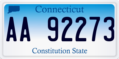 CT license plate AA92273