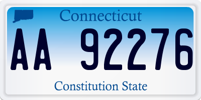 CT license plate AA92276