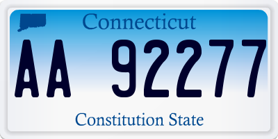 CT license plate AA92277