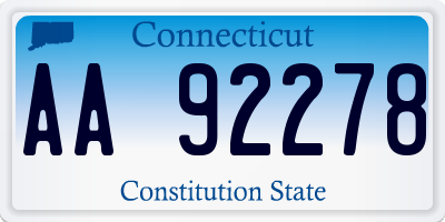 CT license plate AA92278