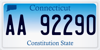 CT license plate AA92290