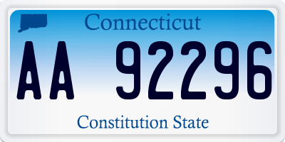 CT license plate AA92296