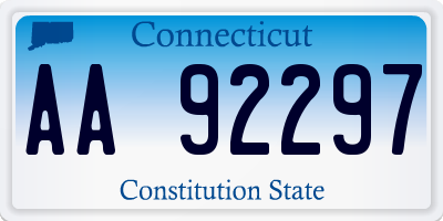 CT license plate AA92297