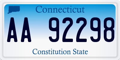 CT license plate AA92298