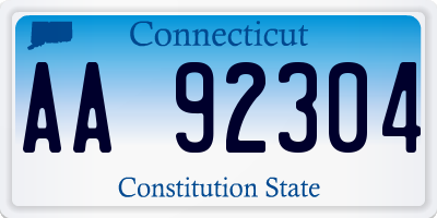 CT license plate AA92304