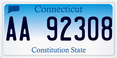 CT license plate AA92308