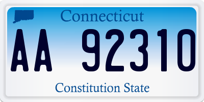 CT license plate AA92310