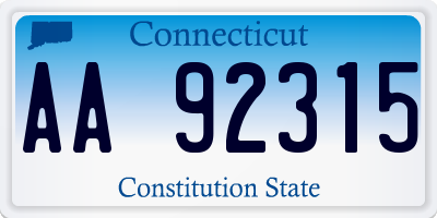 CT license plate AA92315