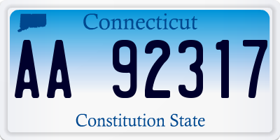 CT license plate AA92317