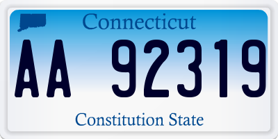 CT license plate AA92319