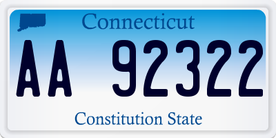 CT license plate AA92322