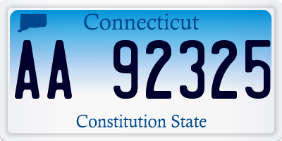 CT license plate AA92325