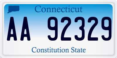 CT license plate AA92329