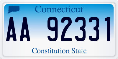 CT license plate AA92331