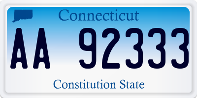 CT license plate AA92333