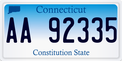 CT license plate AA92335