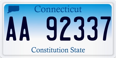 CT license plate AA92337