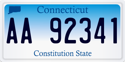 CT license plate AA92341