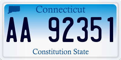 CT license plate AA92351