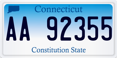 CT license plate AA92355