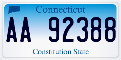 CT license plate AA92388